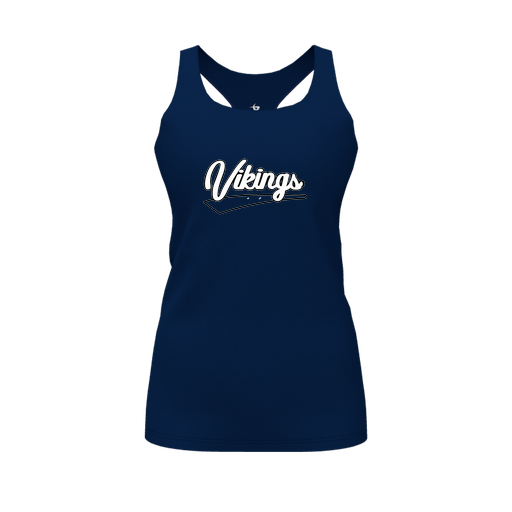 [FT0TRBNV-FYS-LOGO1] Decker Racerback Tank Top (Female Youth S, Navy, Logo 1)