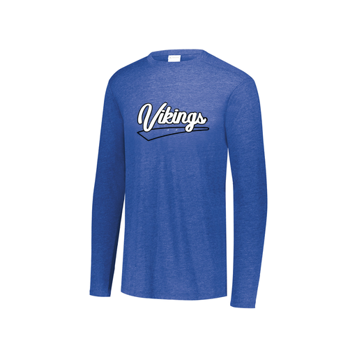 [FTLCUBRY-YS-LOGO1] Decker Youth Tri-Blend T-Shirt - Long Sleeve (Youth S, Royal, Logo 1)